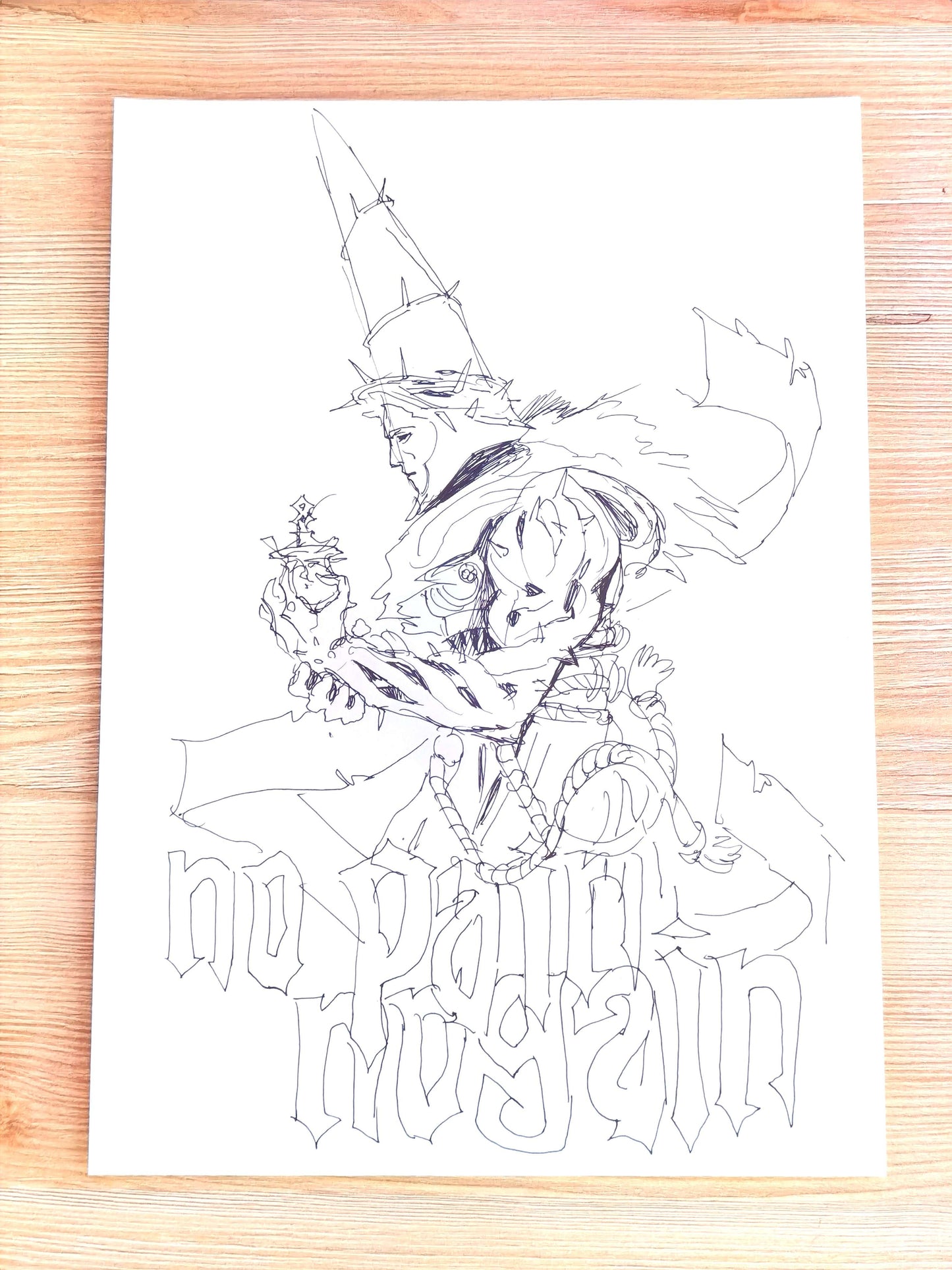 Original Drawing No Pain No Gain TShirt design sketch