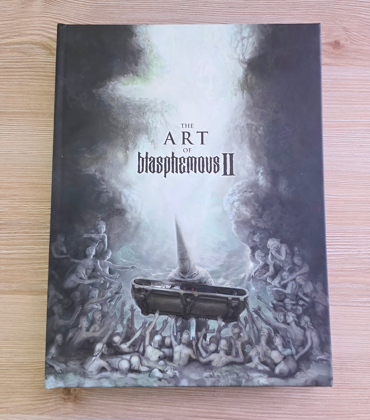 Jumping Penitent One. Blasphemous II book with author's ink drawing.