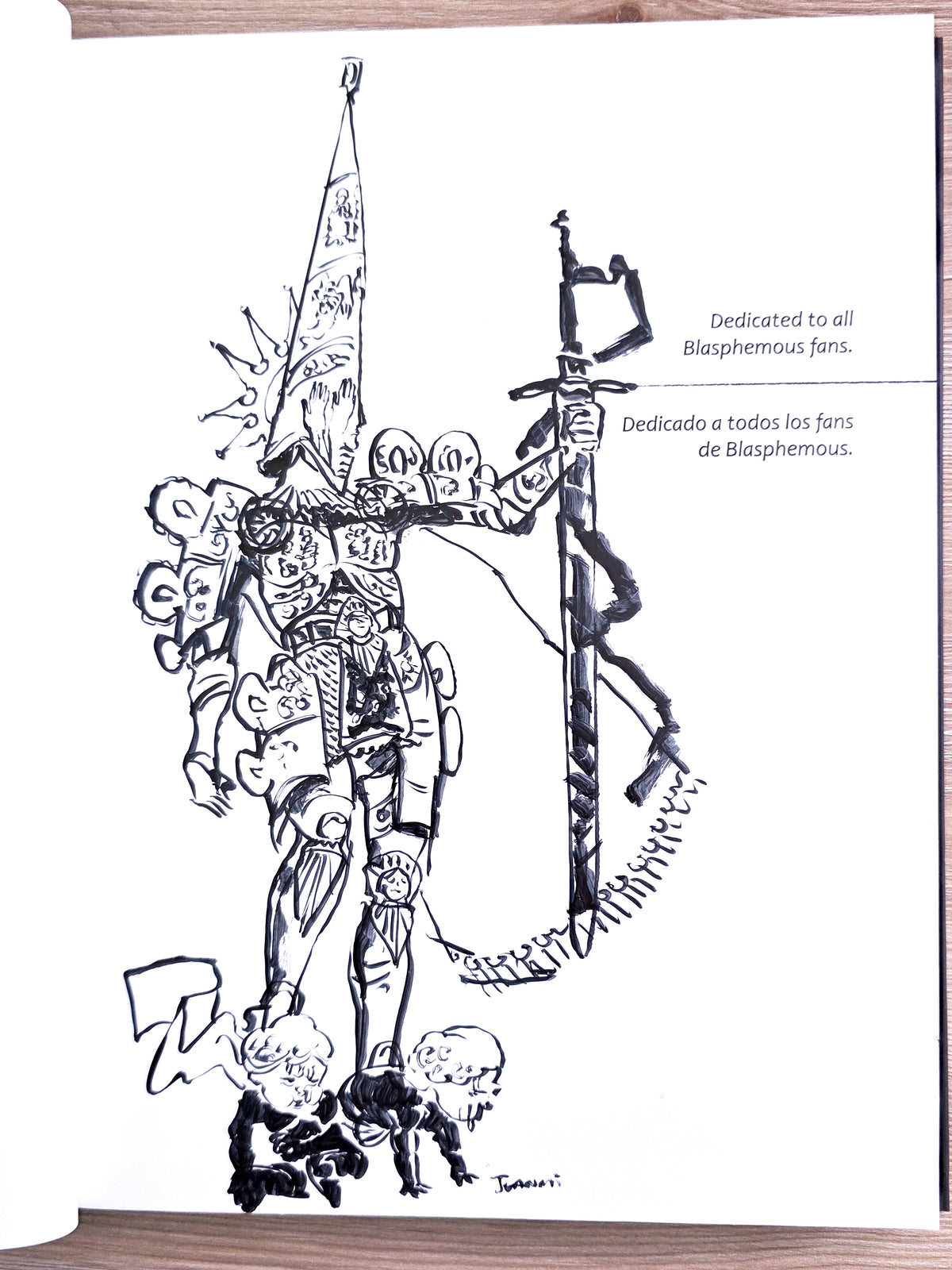 Crisanta Glory. Blasphemous II book with author's ink drawing.