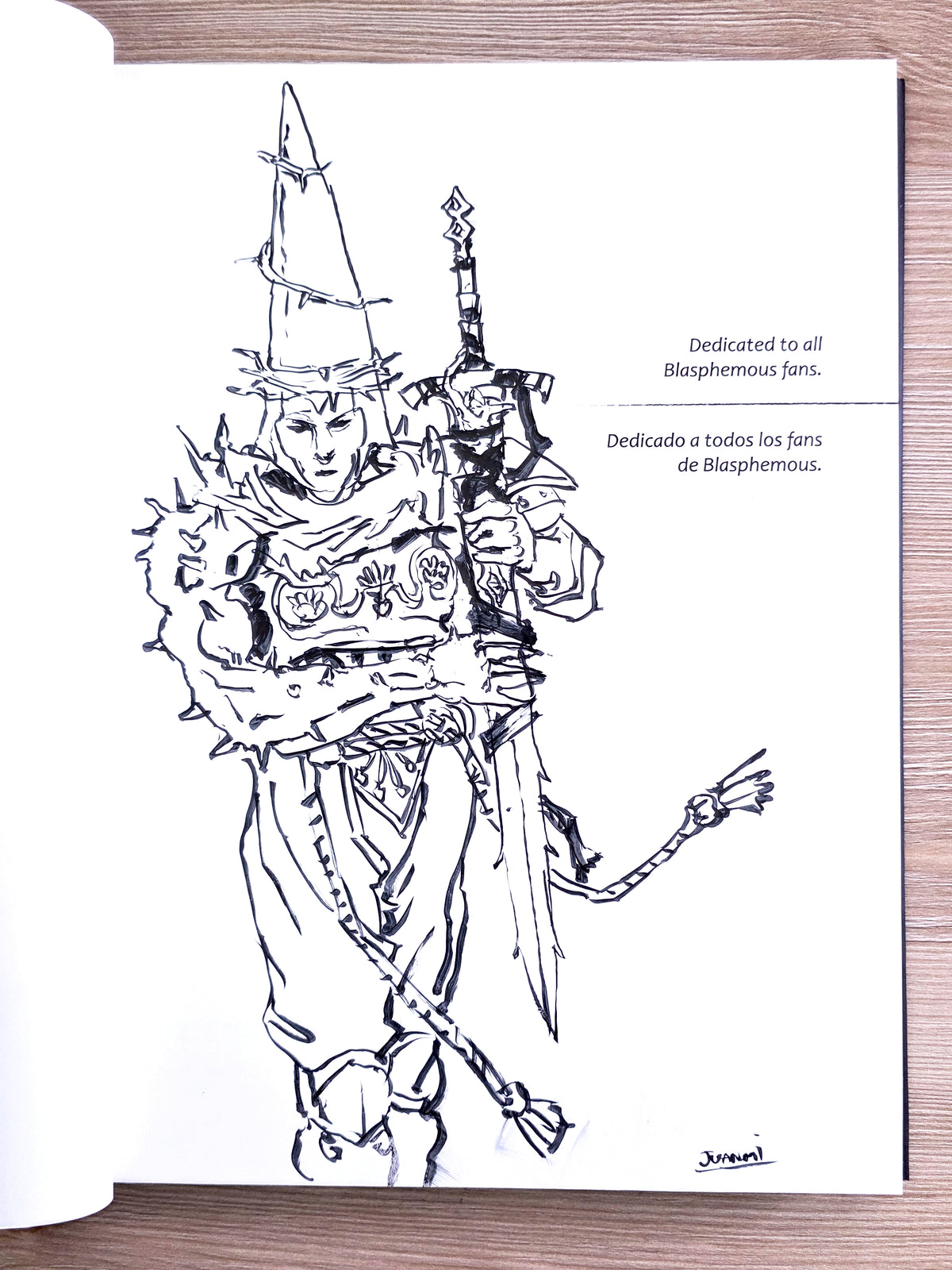 Blasphemous II book with author's ink drawing.
