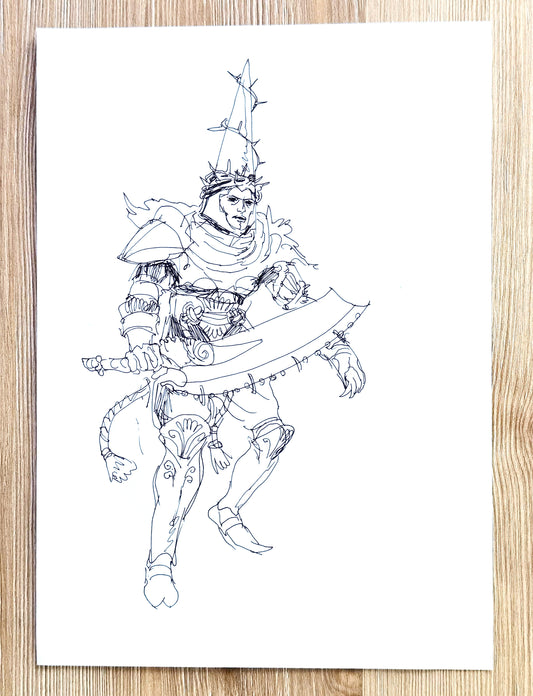 Original Drawing: Penitent One Ruego Al Alba